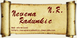 Nevena Radunkić vizit kartica